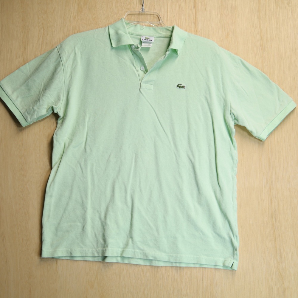Lacoste Mens Mint Green Short Sleeve Pique Cotton Polo Shirt Size 8 XL